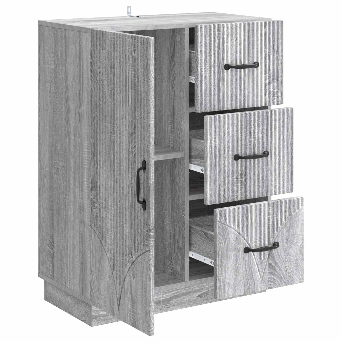 Sideboard Grå sonoma-eg 66 x 34,5 x 87 cm Konstrueret træ