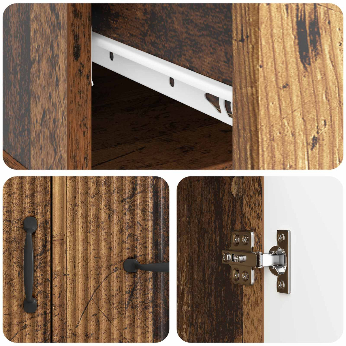 Sideboard Gammelt træ 66 x 34,5 x 87 cm Konstrueret træ