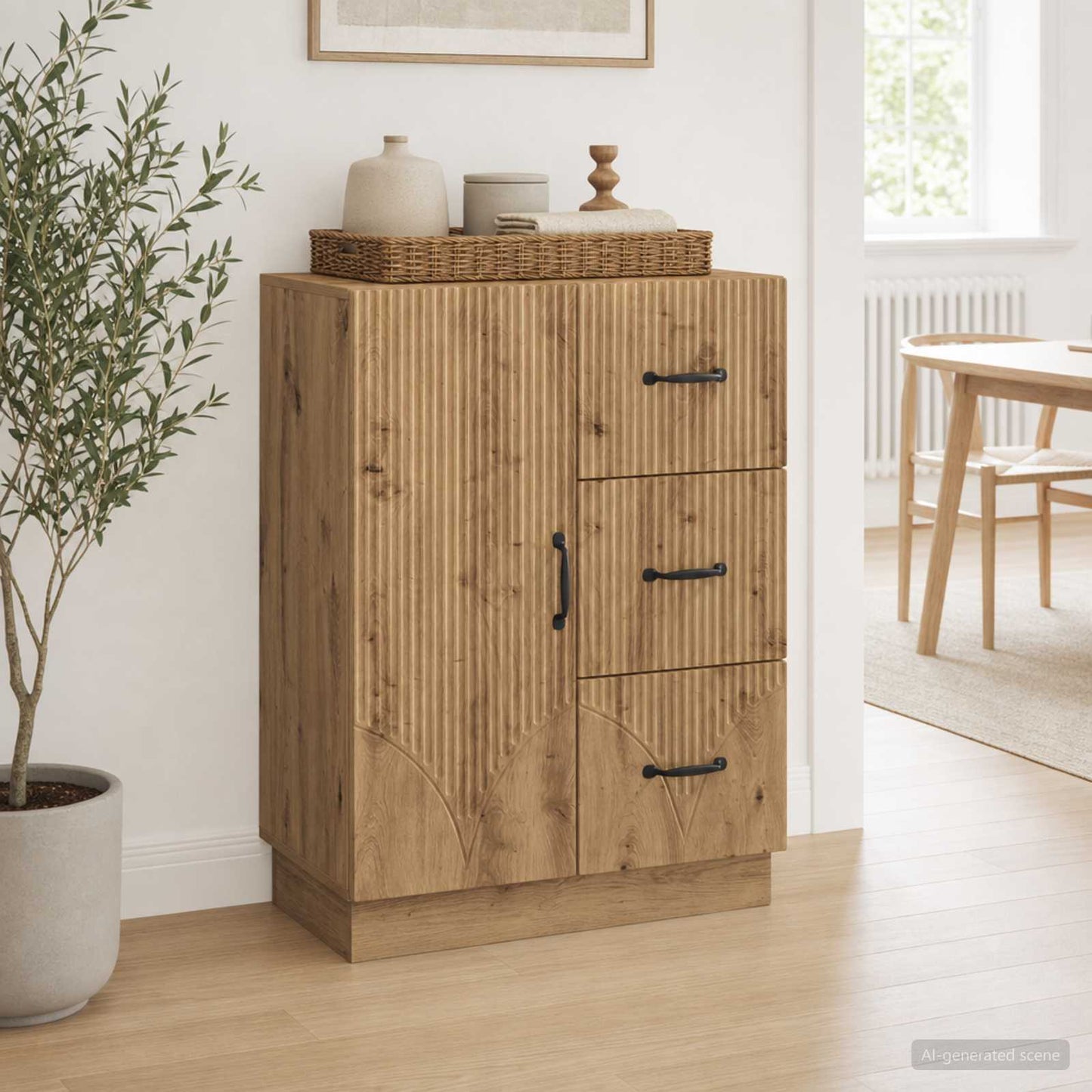 Sideboard Artisan-eg 66 x 34,5 x 87 cm Konstrueret træ