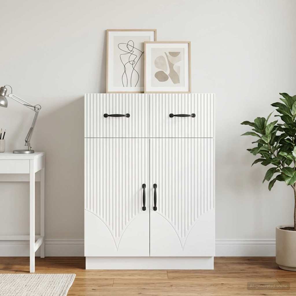 Sideboard Hvid 66 x 34,5 x 87 cm Konstrueret træ