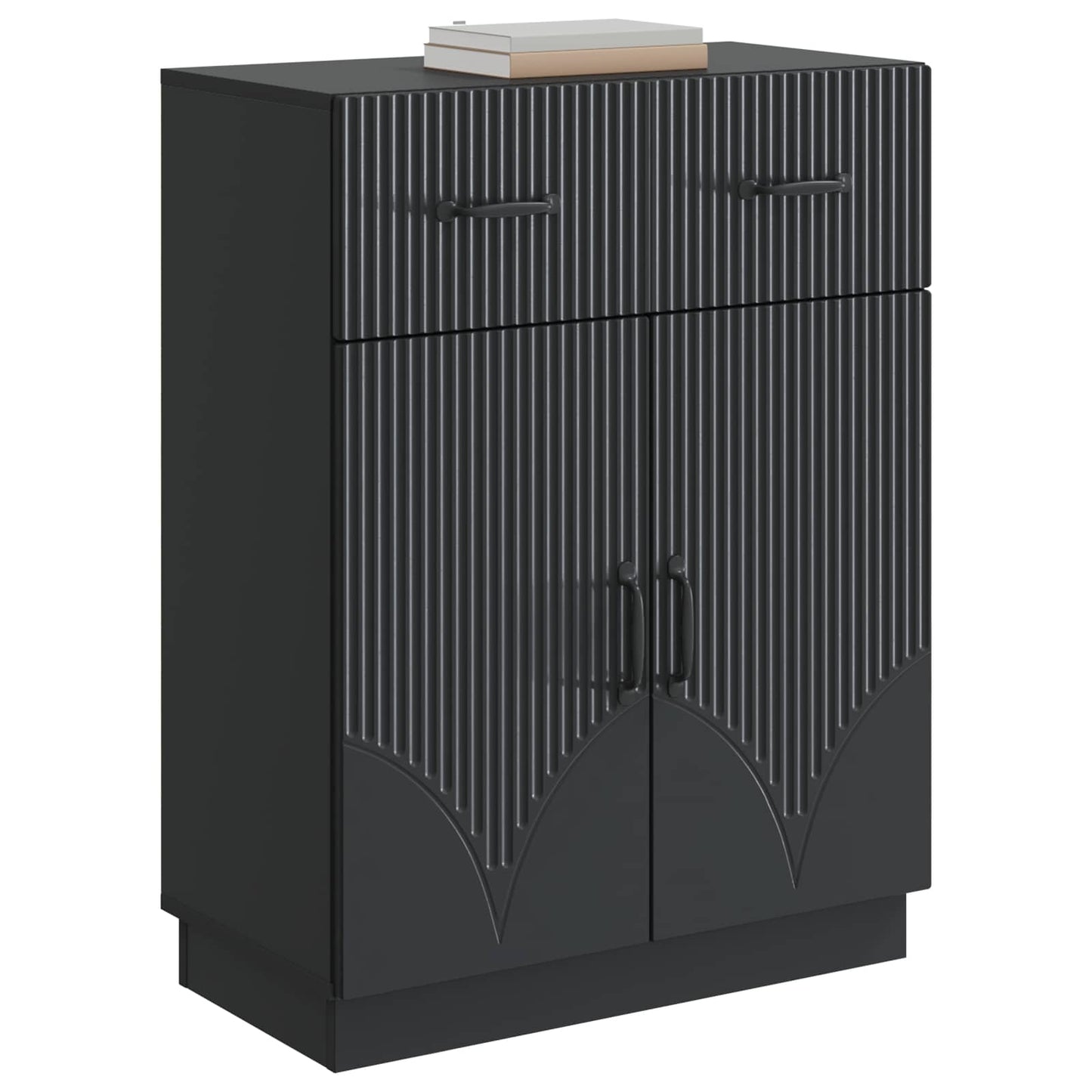Sideboard med skuffe Sort 66 x 34,5 x 87 cm Konstrueret træ