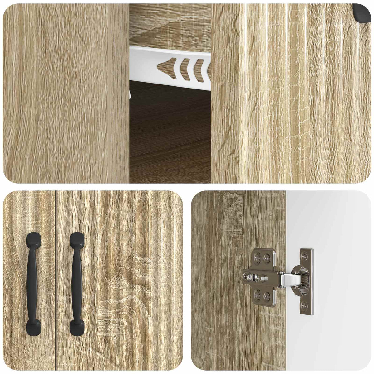 Sideboard Sonoma-eg 66 x 34,5 x 87 cm Konstrueret træ