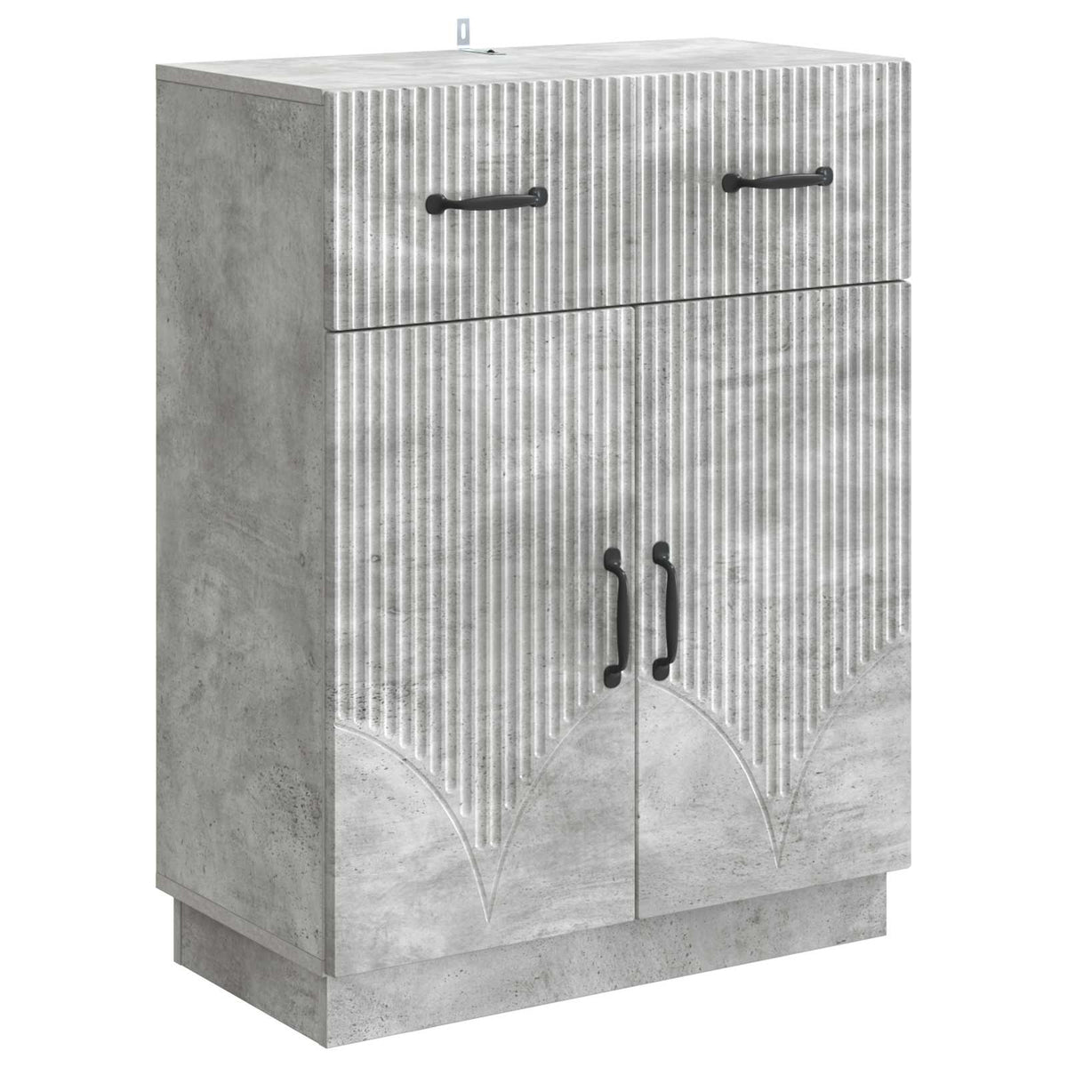 Sideboard med skuffe Betongrå 66 x 34,5 x 87 cm Konstrueret træ