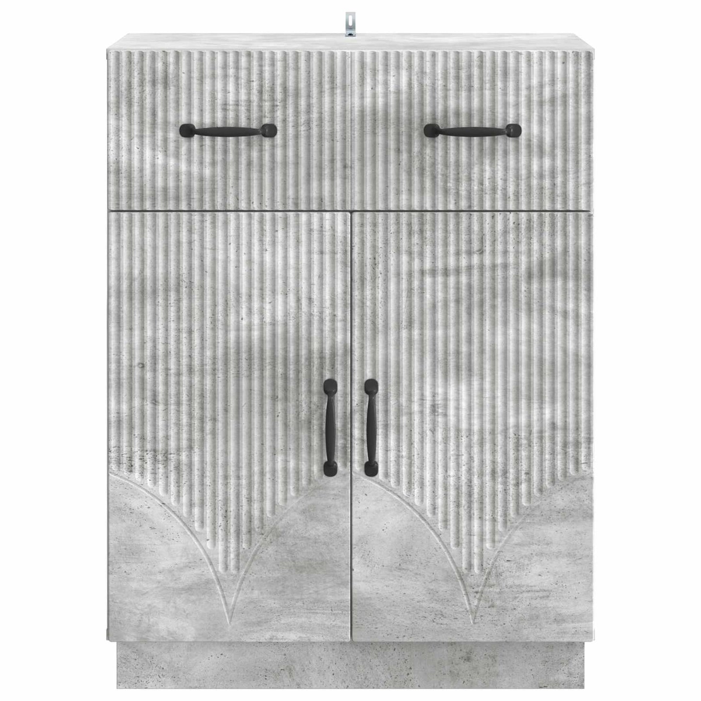 Sideboard med skuffe Betongrå 66 x 34,5 x 87 cm Konstrueret træ