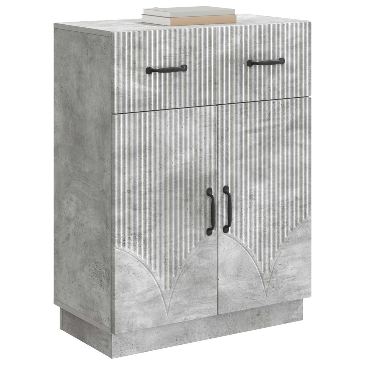 Sideboard med skuffe Betongrå 66 x 34,5 x 87 cm Konstrueret træ
