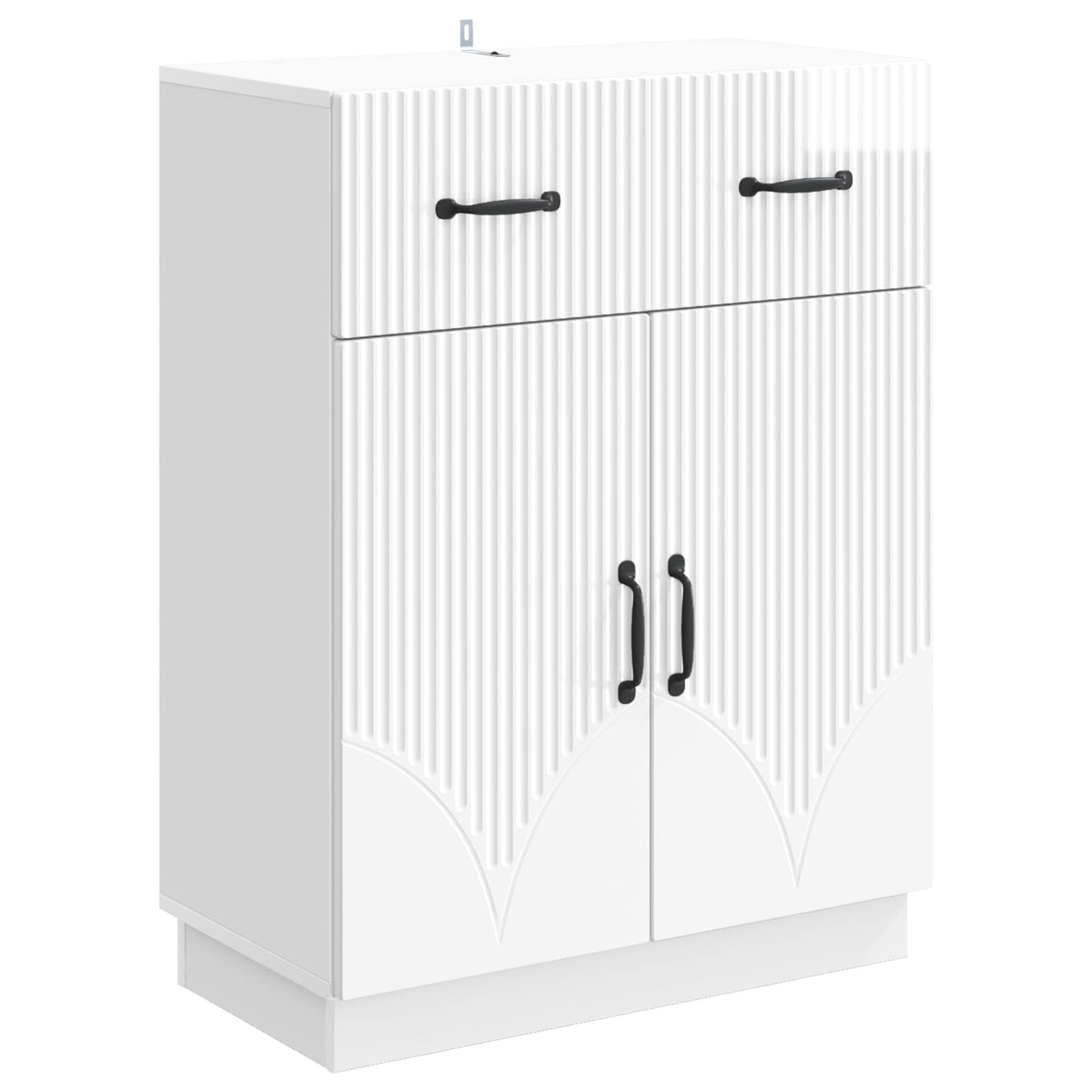 Sideboard Hvid højglans 66 x 34,5 x 87 cm Konstrueret træ