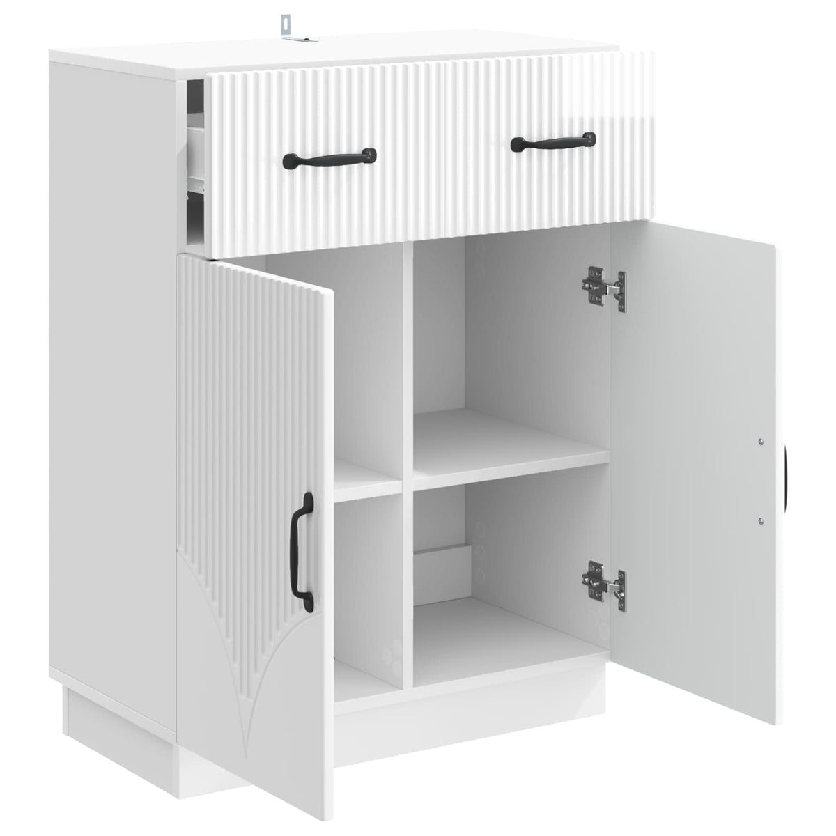Sideboard Hvid højglans 66 x 34,5 x 87 cm Konstrueret træ
