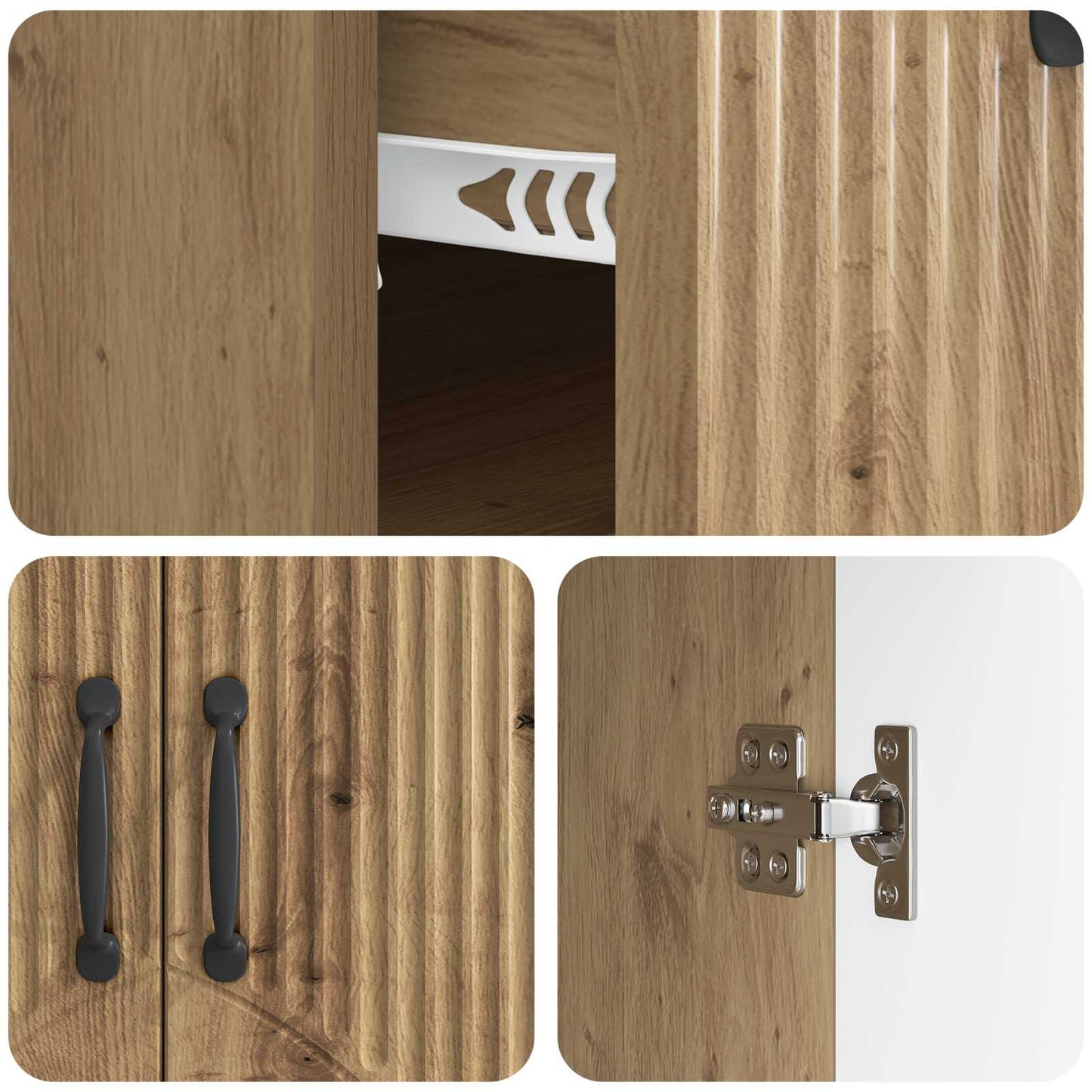 Sideboard Artisan-eg 66 x 34,5 x 87 cm Konstrueret træ