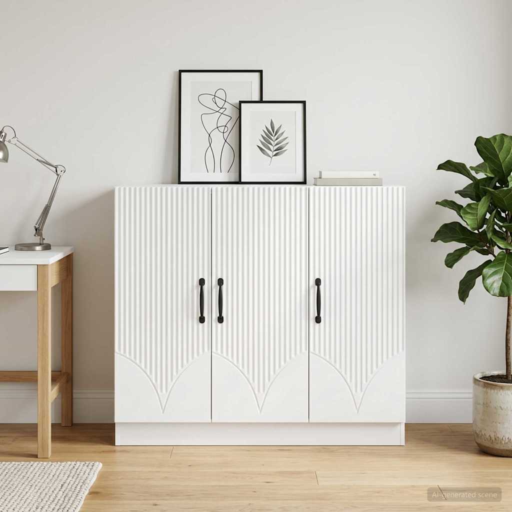 Sideboard Hvid 89 x 34,5 x 77 cm Konstrueret træ