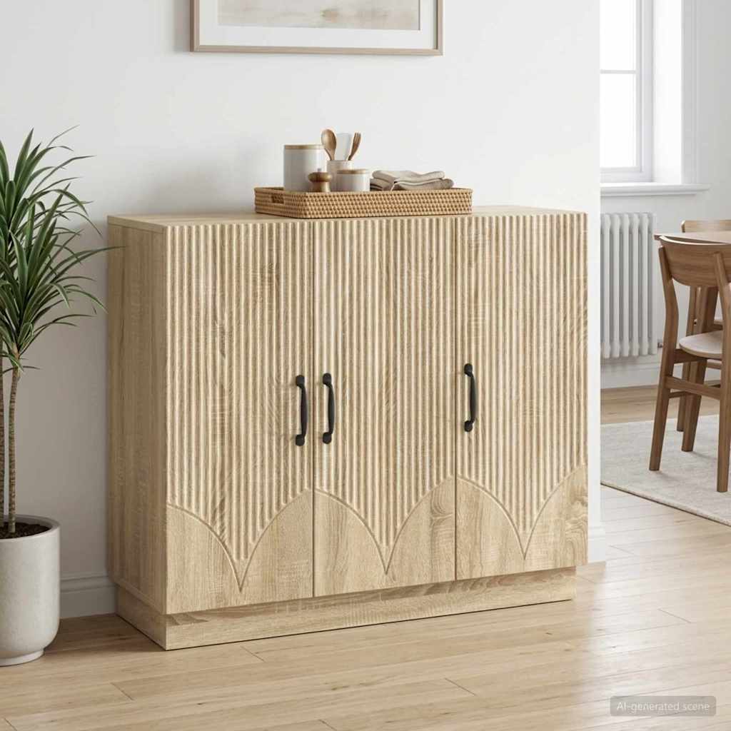 Sideboard Sonoma-eg 89 x 34,5 x 77 cm Konstrueret træ