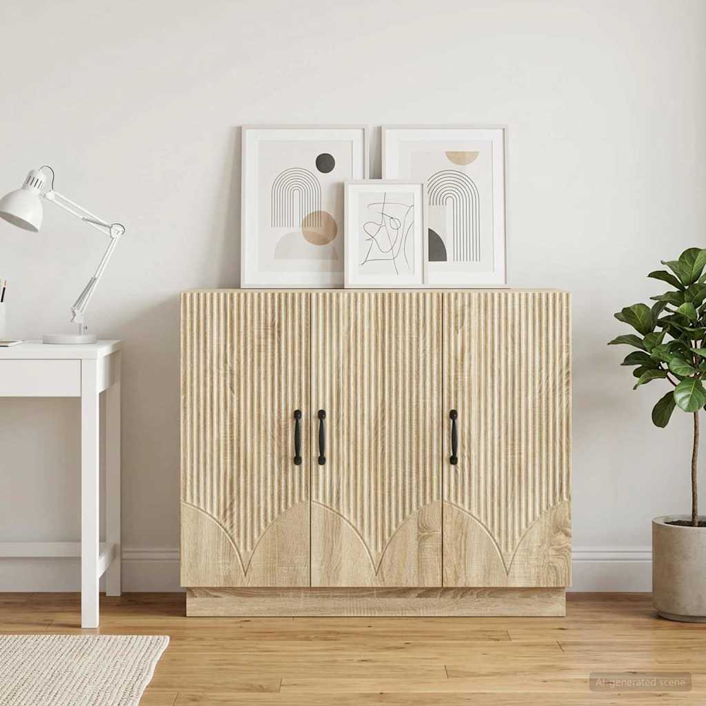 Sideboard Sonoma-eg 89 x 34,5 x 77 cm Konstrueret træ