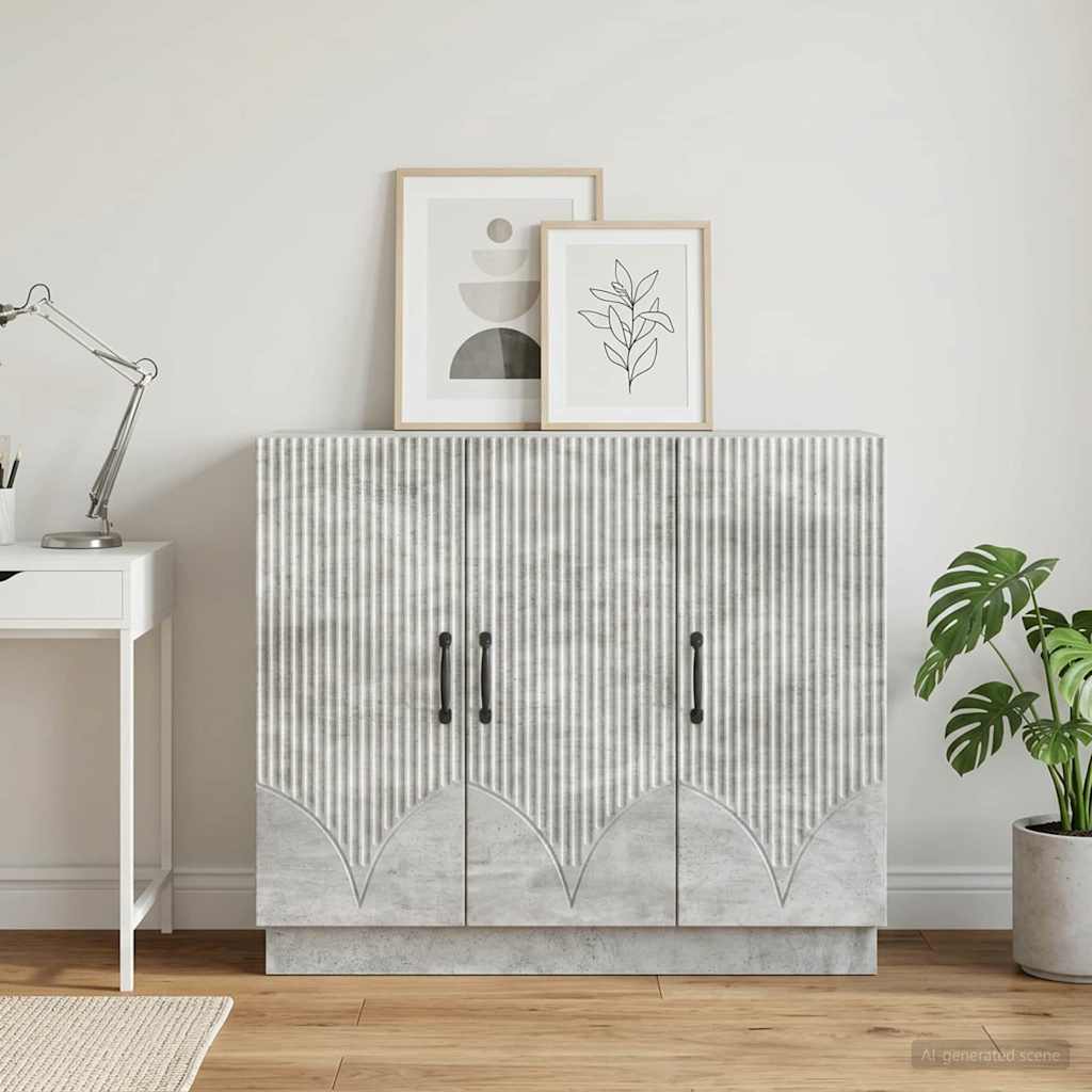 Sideboard Betongrå 89 x 34,5 x 77 cm Konstrueret træ