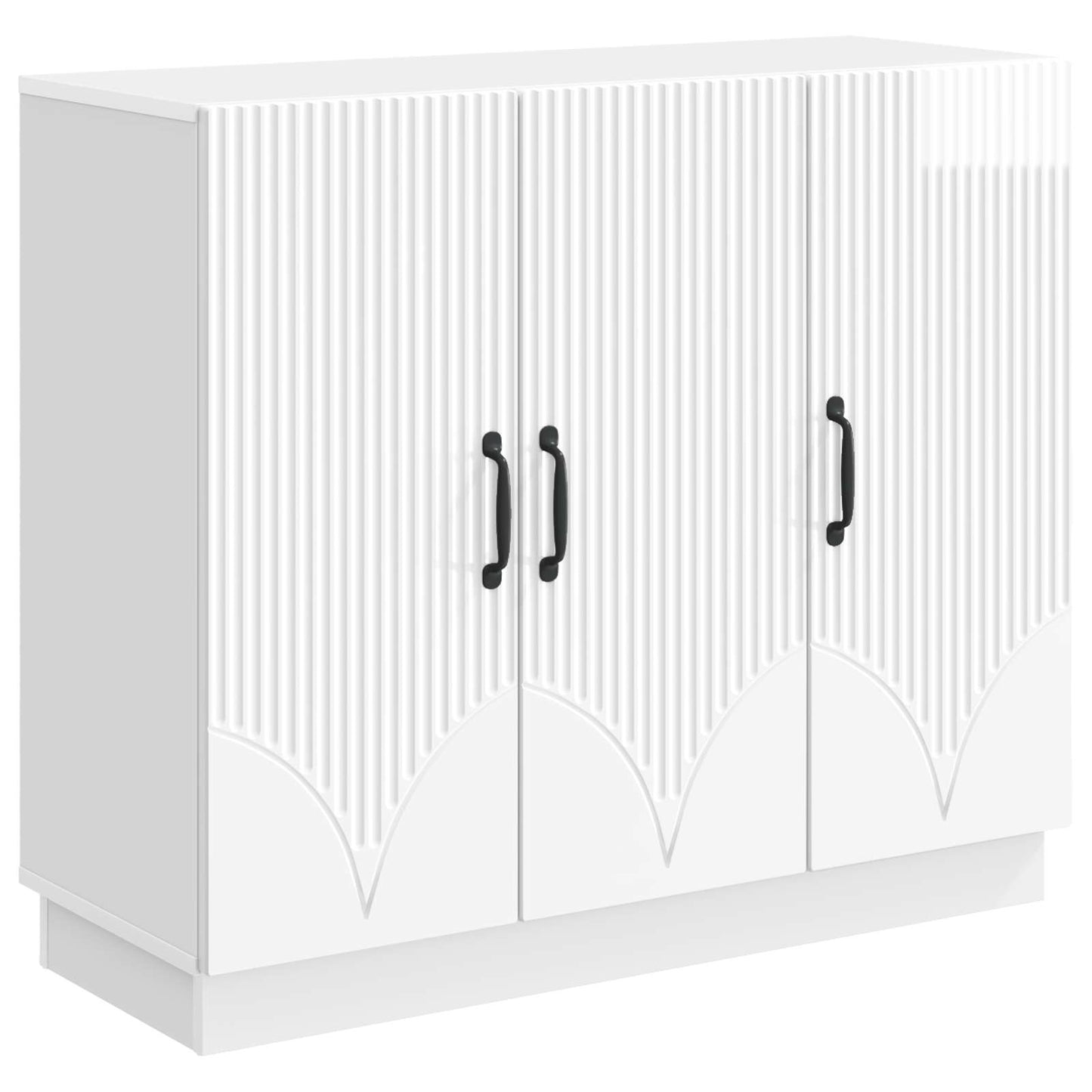 Sideboard Hvid højglans 89 x 34,5 x 77 cm Konstrueret træ