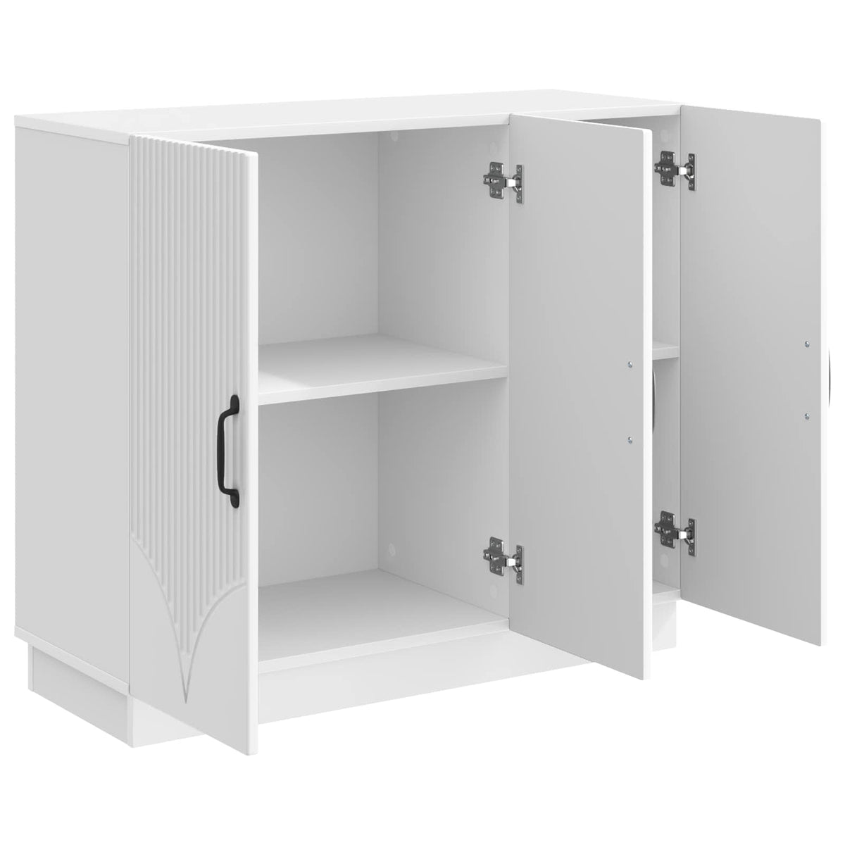 Sideboard Hvid højglans 89 x 34,5 x 77 cm Konstrueret træ