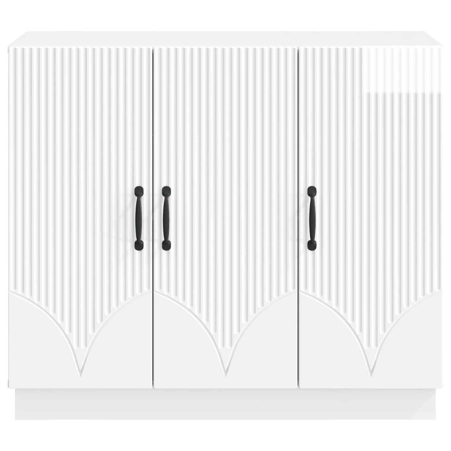 Sideboard Hvid højglans 89 x 34,5 x 77 cm Konstrueret træ