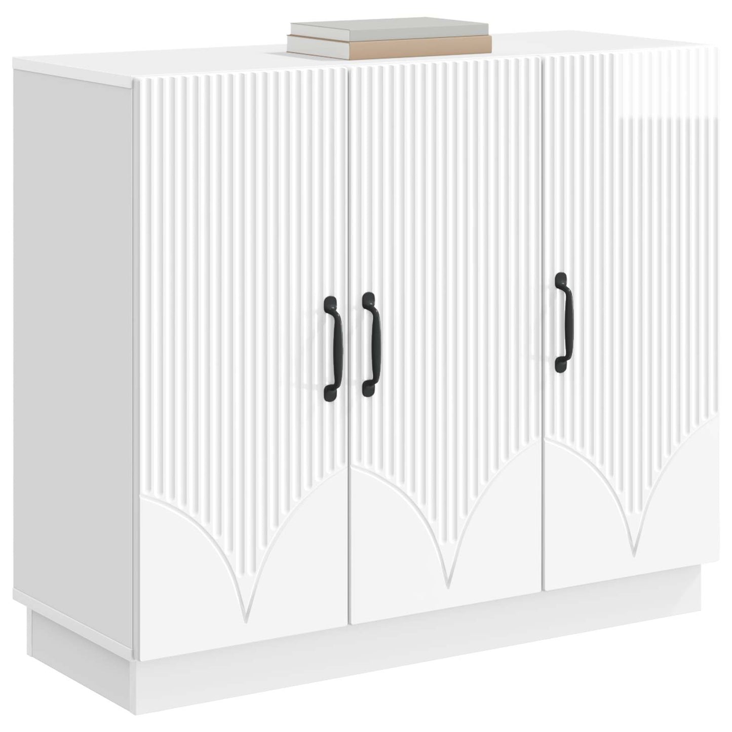 Sideboard Hvid højglans 89 x 34,5 x 77 cm Konstrueret træ