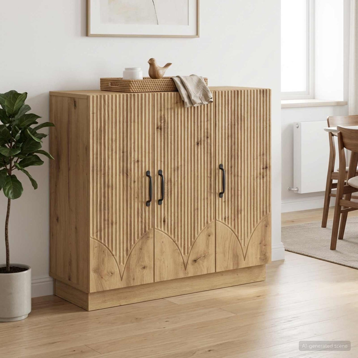 Sideboard Artisan-eg 89 x 34,5 x 77 cm Konstrueret træ