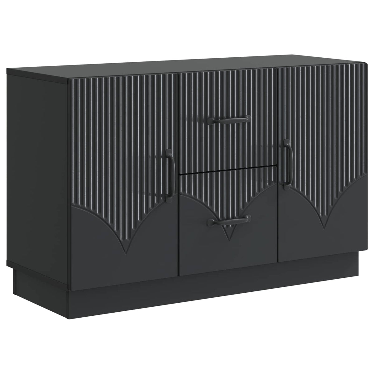 Sideboard med skuffe Sort 89 x 34,5 x 57 cm Konstrueret træ