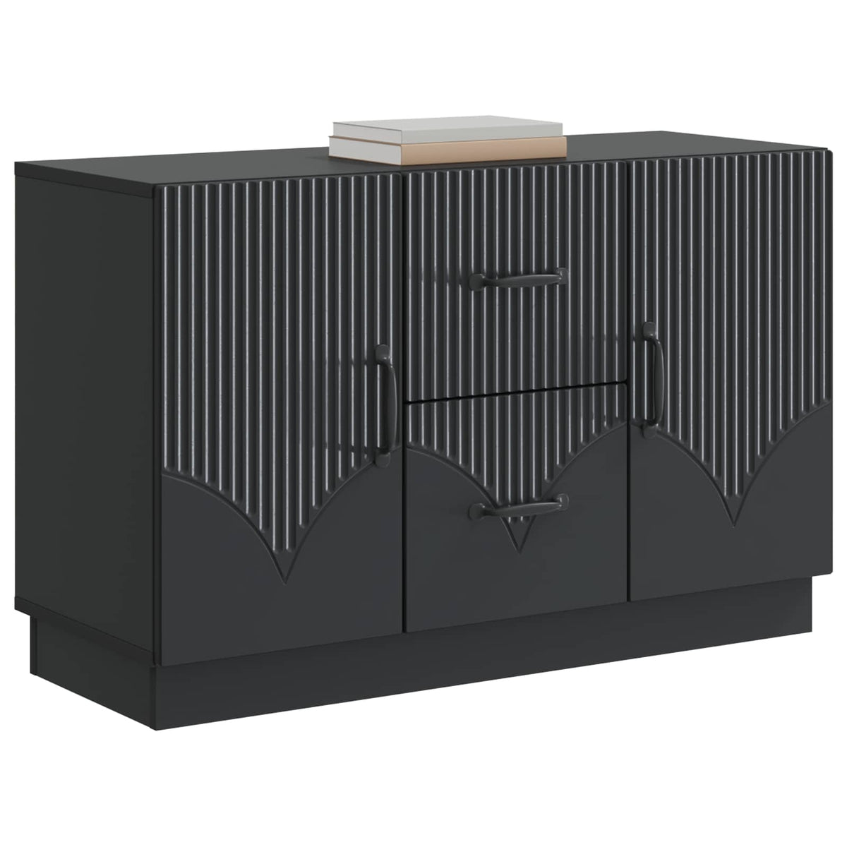 Sideboard med skuffe Sort 89 x 34,5 x 57 cm Konstrueret træ