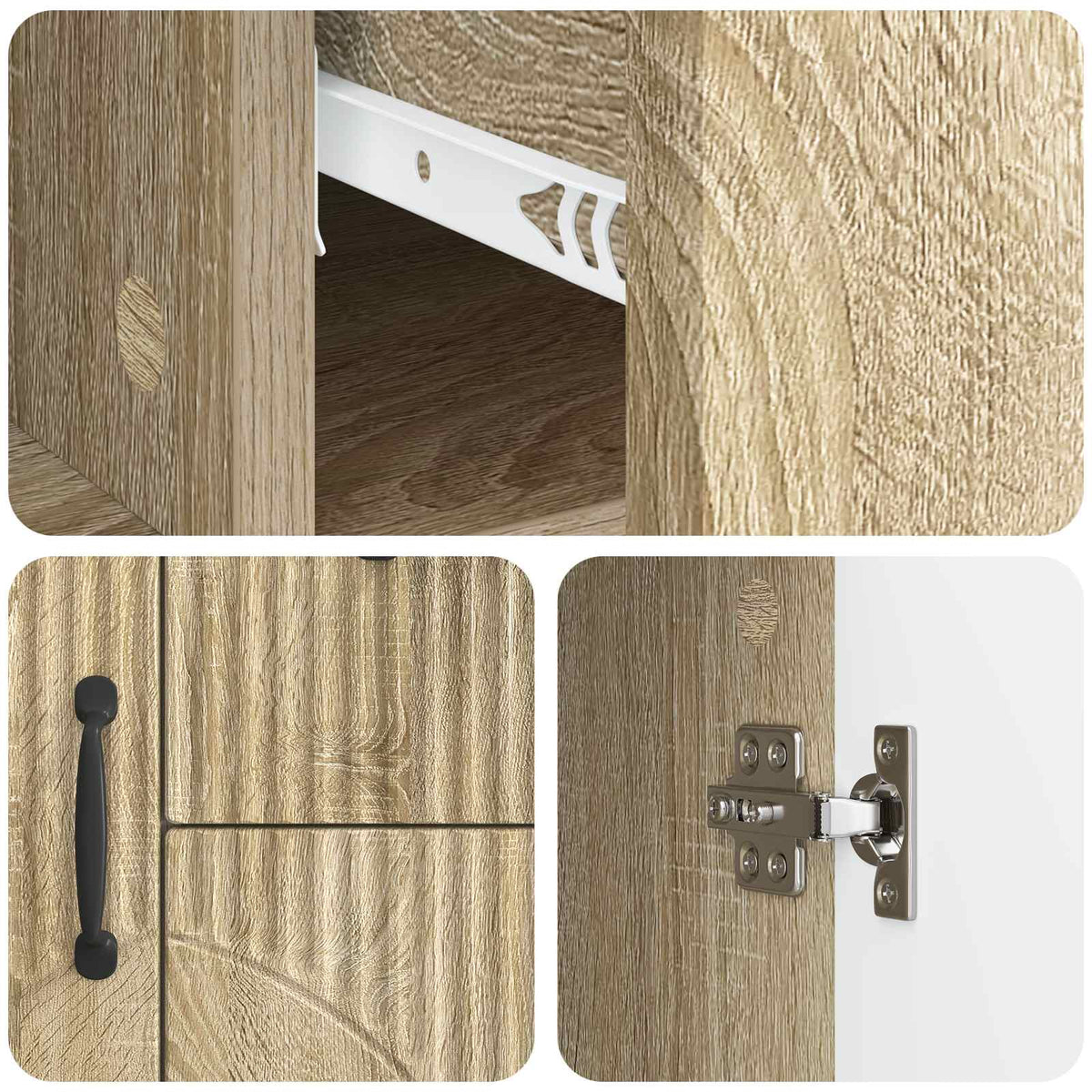 Sideboard Sonoma-eg 89 x 34,5 x 57 cm Konstrueret træ