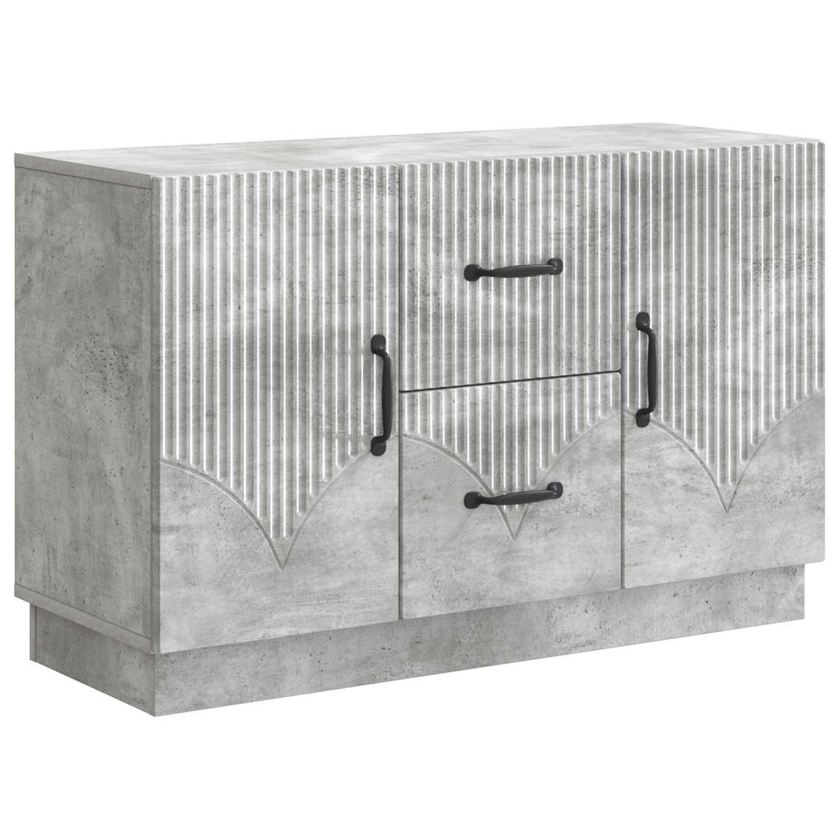 Sideboard med skuffe Betongrå 89 x 34,5 x 57 cm Konstrueret træ
