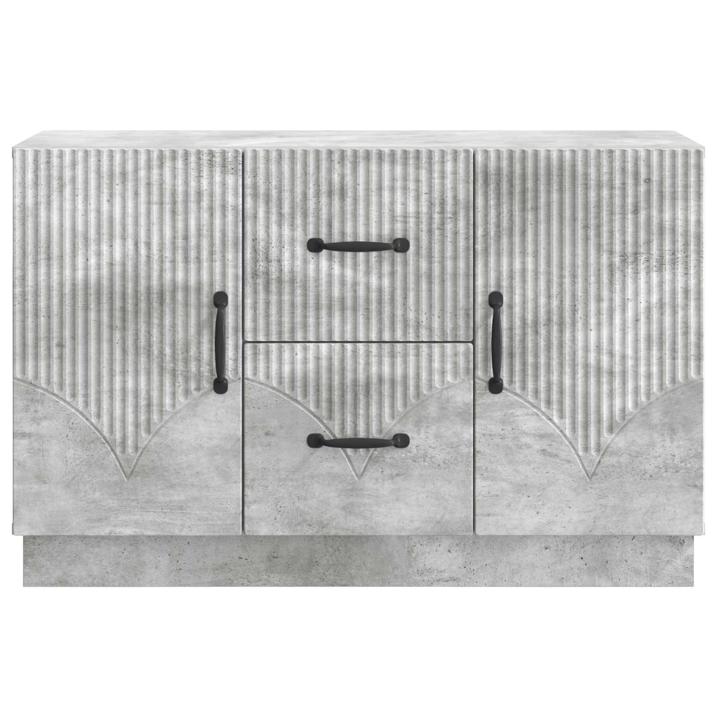 Sideboard med skuffe Betongrå 89 x 34,5 x 57 cm Konstrueret træ