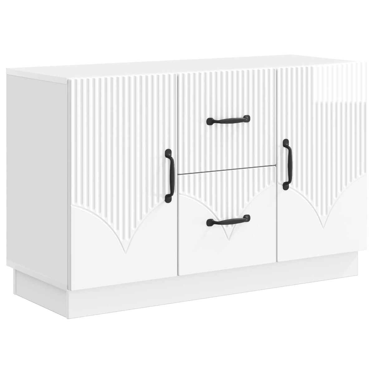 Sideboard Hvid højglans 89 x 34,5 x 57 cm Konstrueret træ