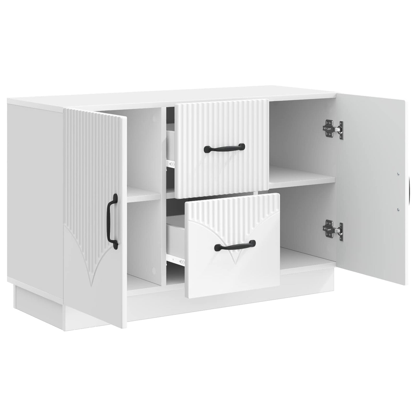 Sideboard Hvid højglans 89 x 34,5 x 57 cm Konstrueret træ