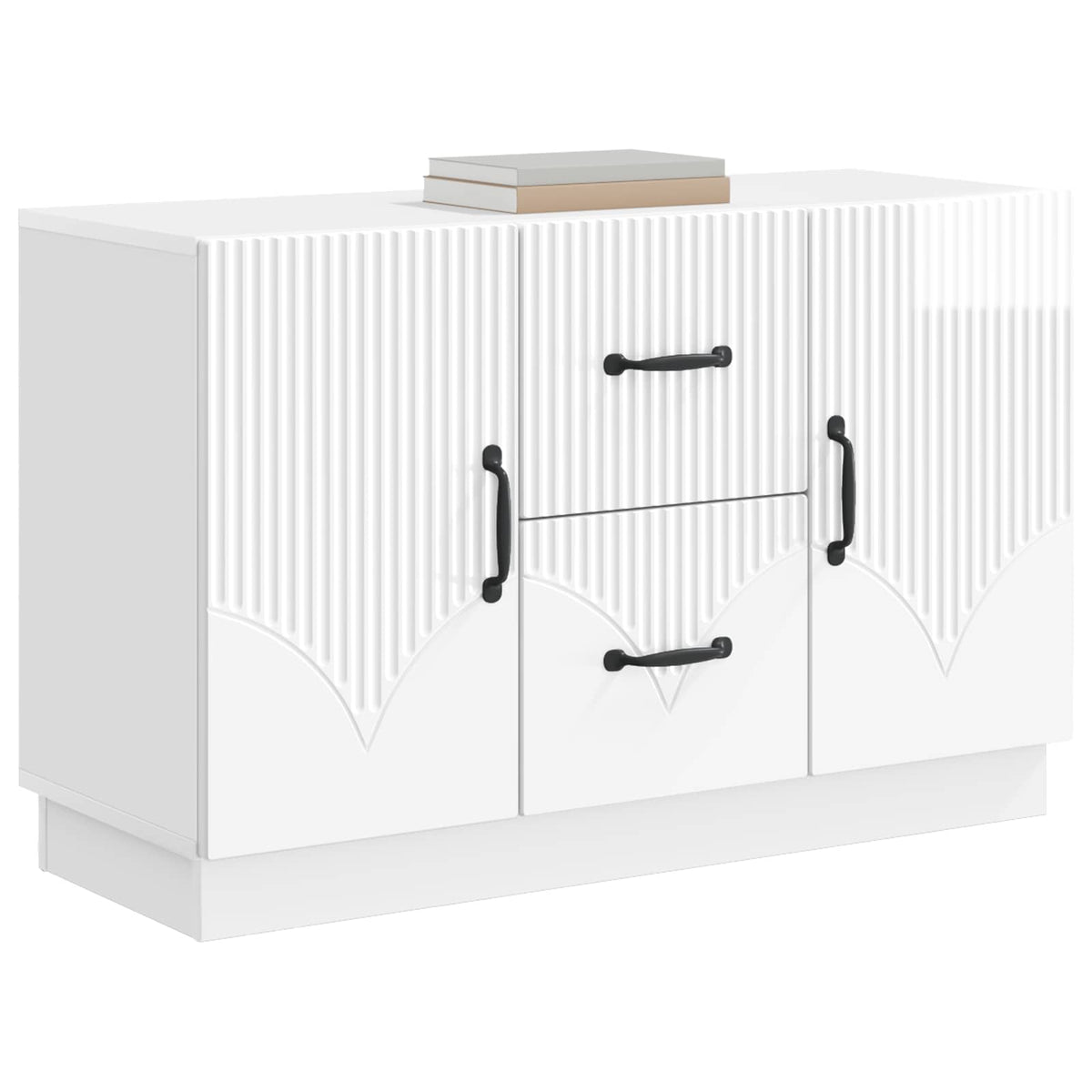 Sideboard Hvid højglans 89 x 34,5 x 57 cm Konstrueret træ