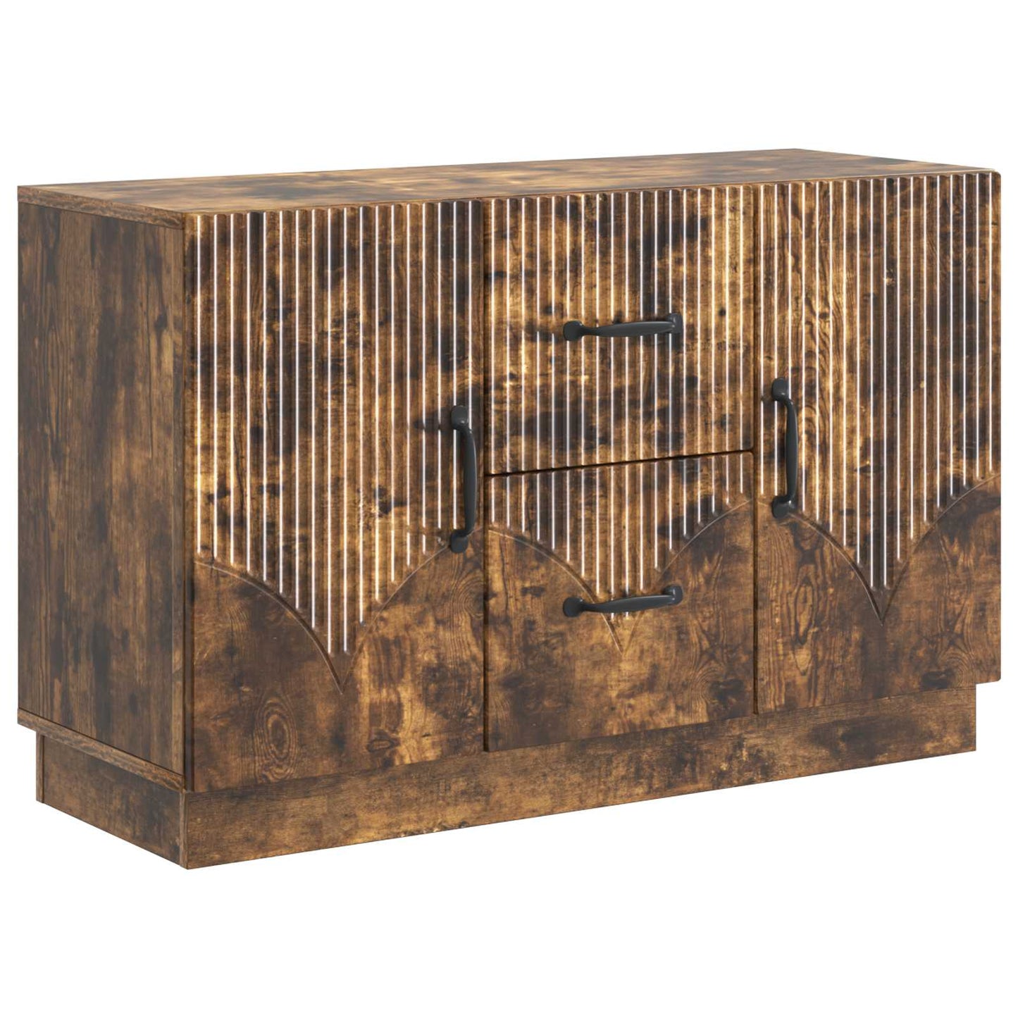 Sideboard med skuffe Røget eg 89 x 34,5 x 57 cm Konstrueret træ