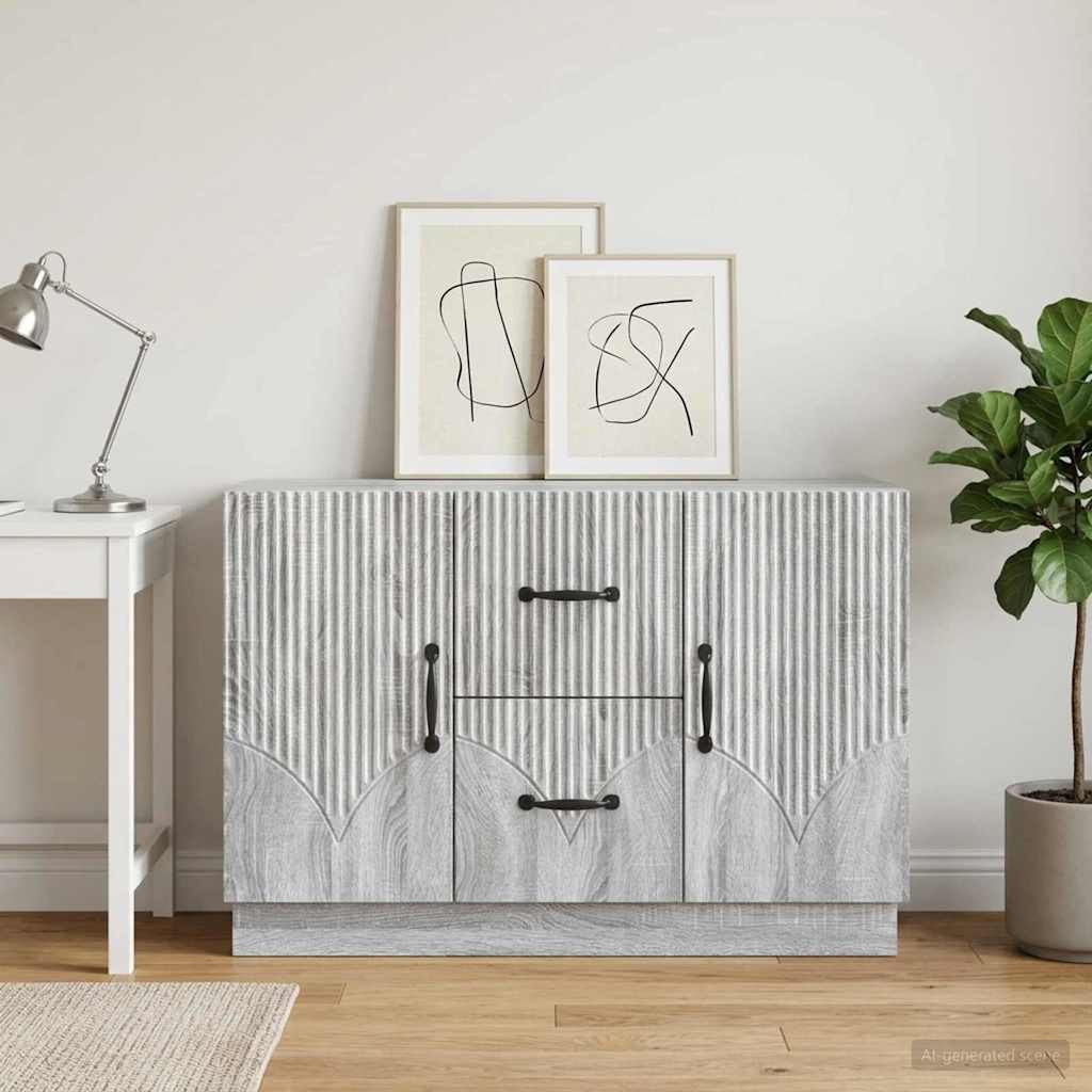 Sideboard Grå sonoma-eg 89 x 34,5 x 57 cm Konstrueret træ