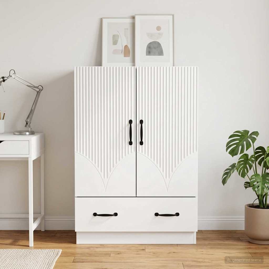 Sideboard Hvid 66 x 34,5 x 92 cm Konstrueret træ