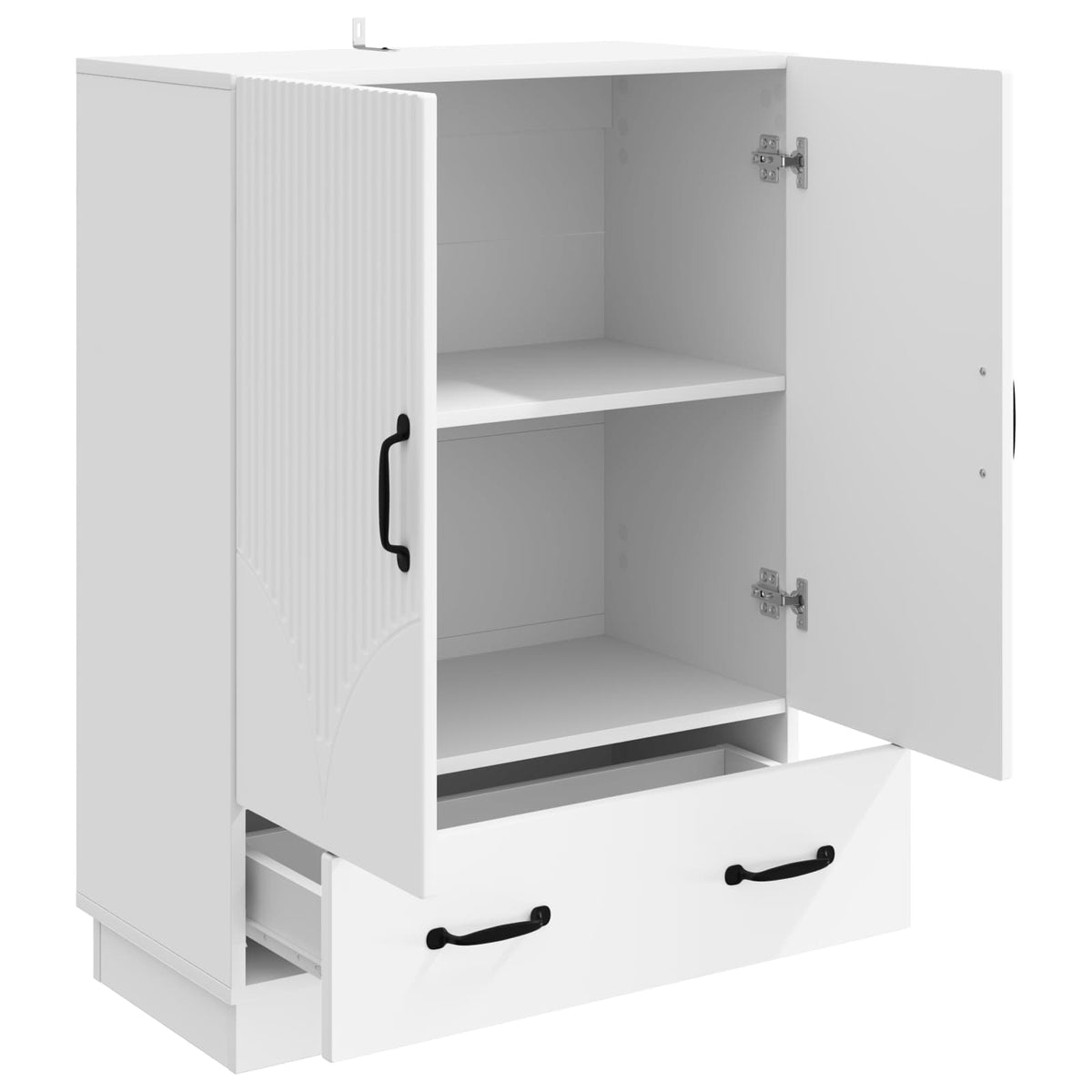 Sideboard Hvid 66 x 34,5 x 92 cm Konstrueret træ