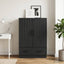 Sideboard med skuffe Sort 66 x 34,5 x 92 cm Konstrueret træ