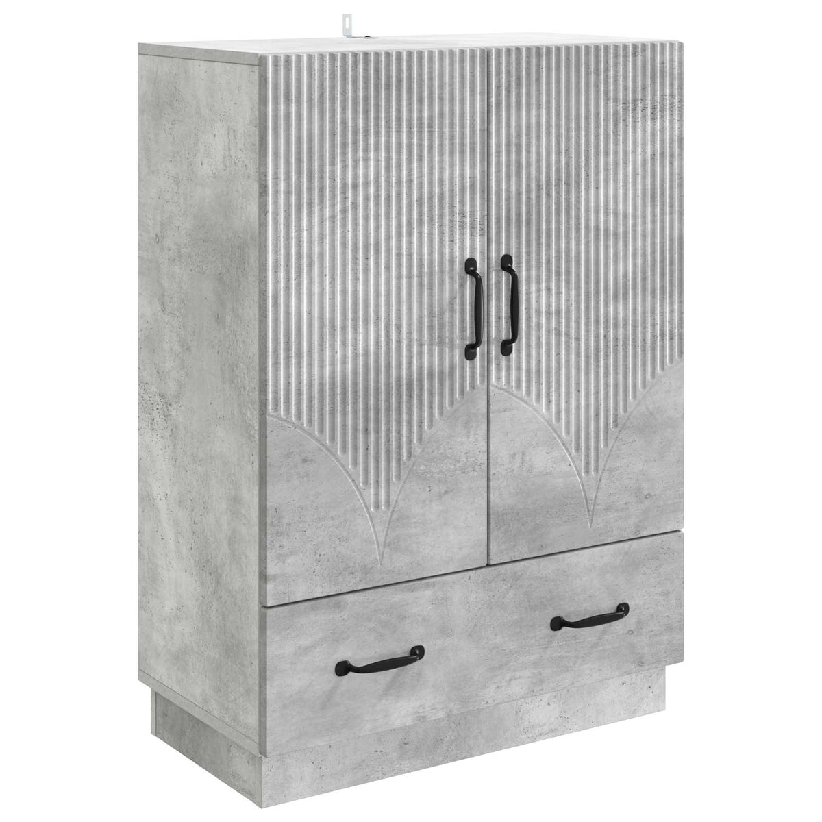 Sideboard med skuffe Betongrå 66 x 34,5 x 92 cm Konstrueret træ