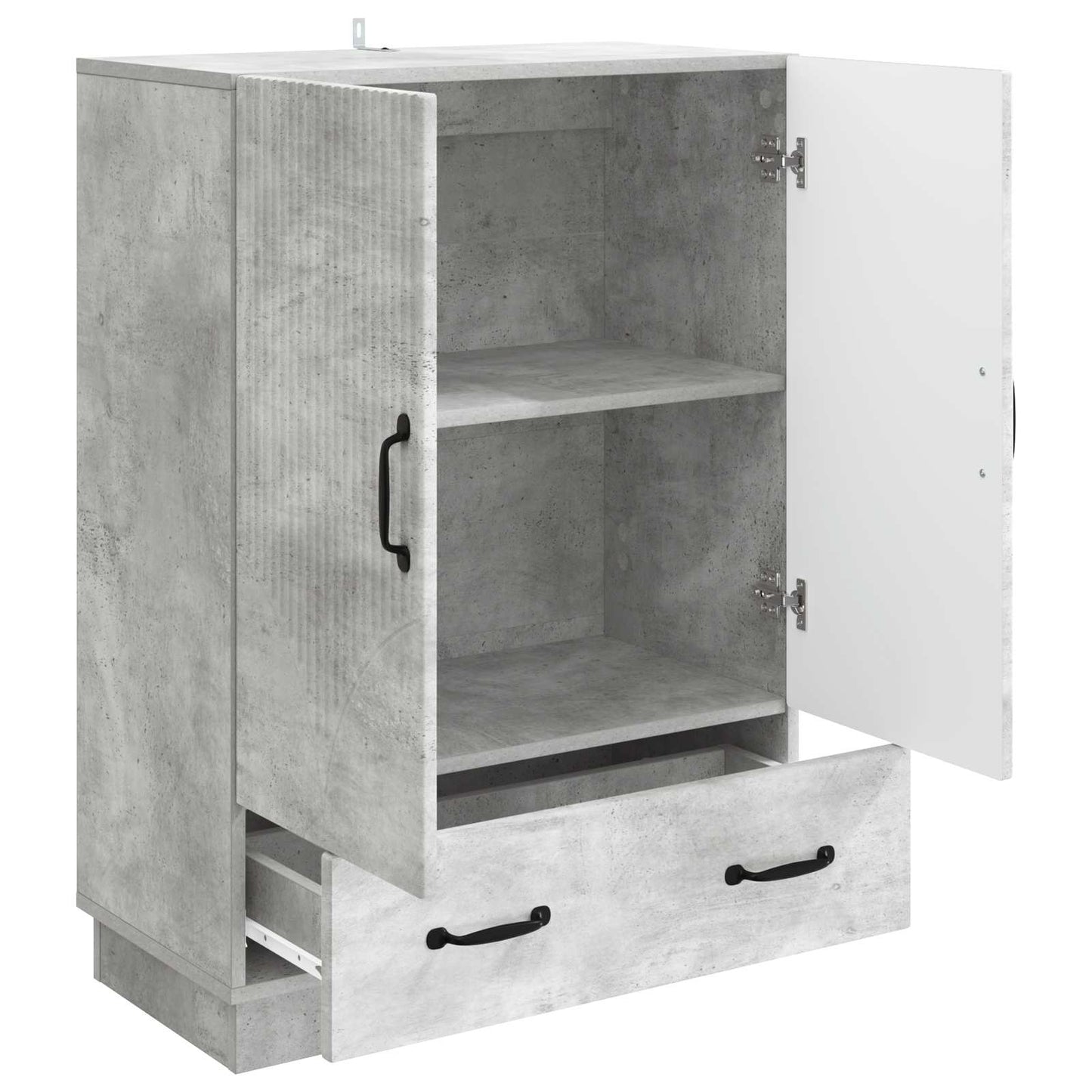 Sideboard med skuffe Betongrå 66 x 34,5 x 92 cm Konstrueret træ