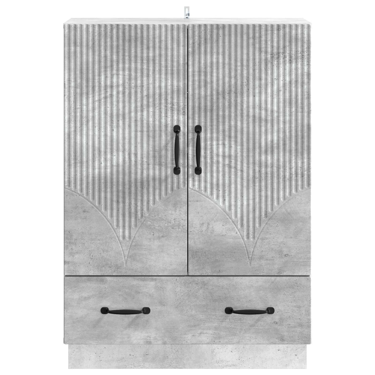 Sideboard med skuffe Betongrå 66 x 34,5 x 92 cm Konstrueret træ