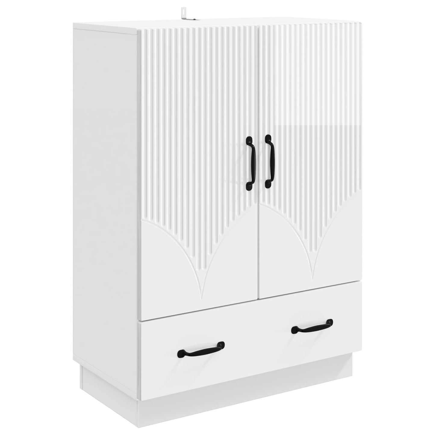 Sideboard Hvid højglans 66 x 34,5 x 92 cm Konstrueret træ
