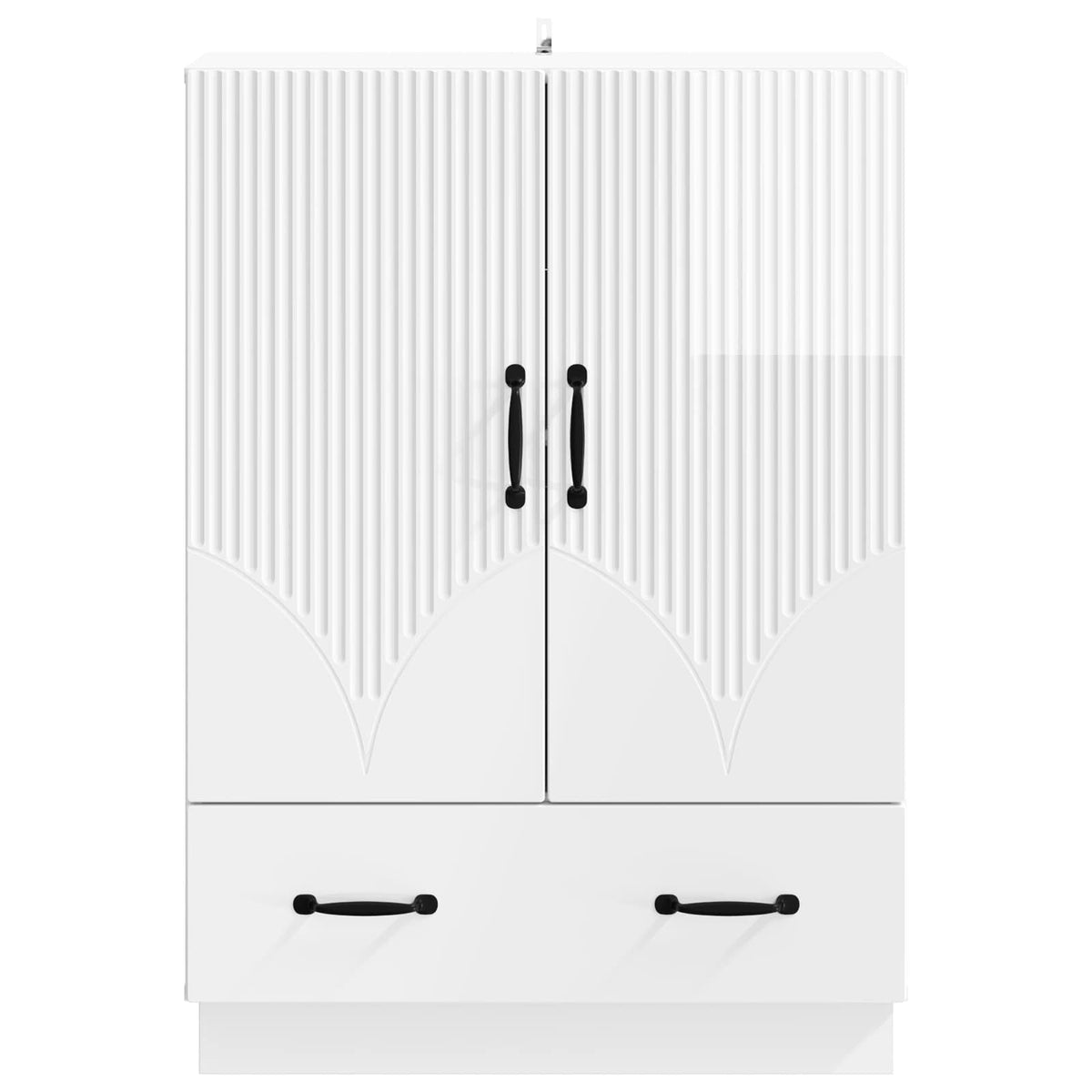 Sideboard Hvid højglans 66 x 34,5 x 92 cm Konstrueret træ