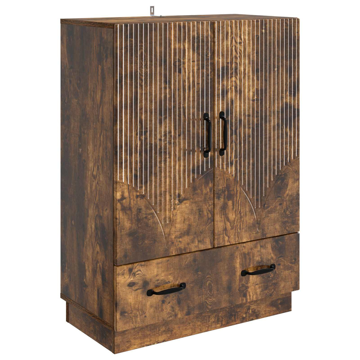 Sideboard med skuffe Røget eg 66 x 34,5 x 92 cm Konstrueret træ
