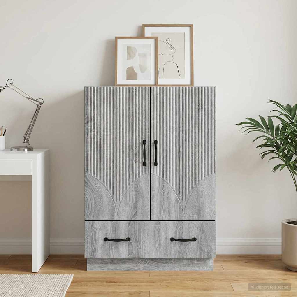 Sideboard Grå sonoma-eg 66 x 34,5 x 92 cm Konstrueret træ