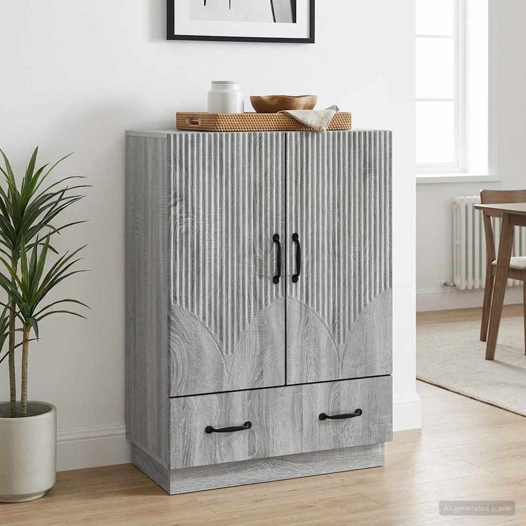 Sideboard Grå sonoma-eg 66 x 34,5 x 92 cm Konstrueret træ