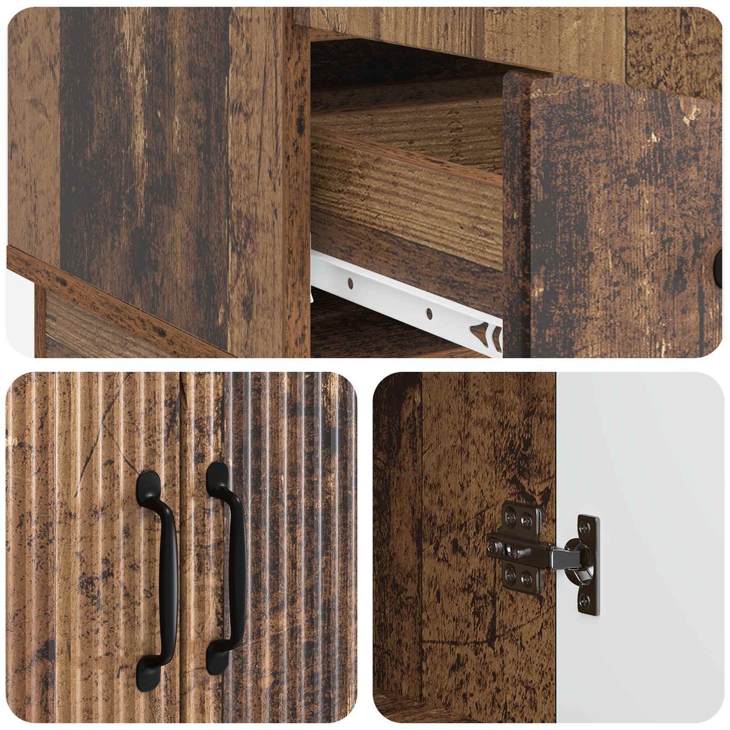 Sideboard Gammelt træ 66 x 34,5 x 92 cm Konstrueret træ
