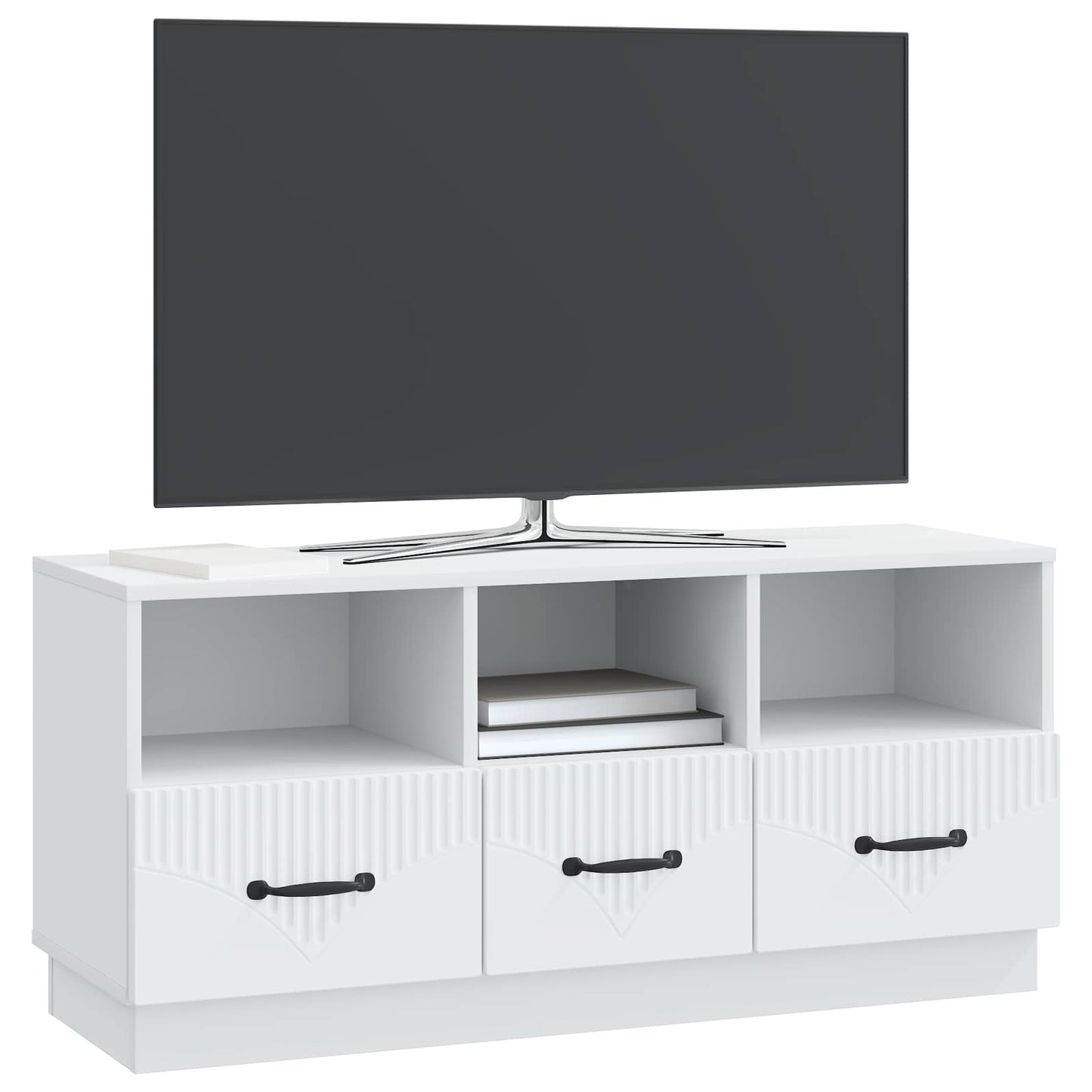 TV-skab med skuffe Hvid 102 x 34,5 x 47 cm Konstrueret træ