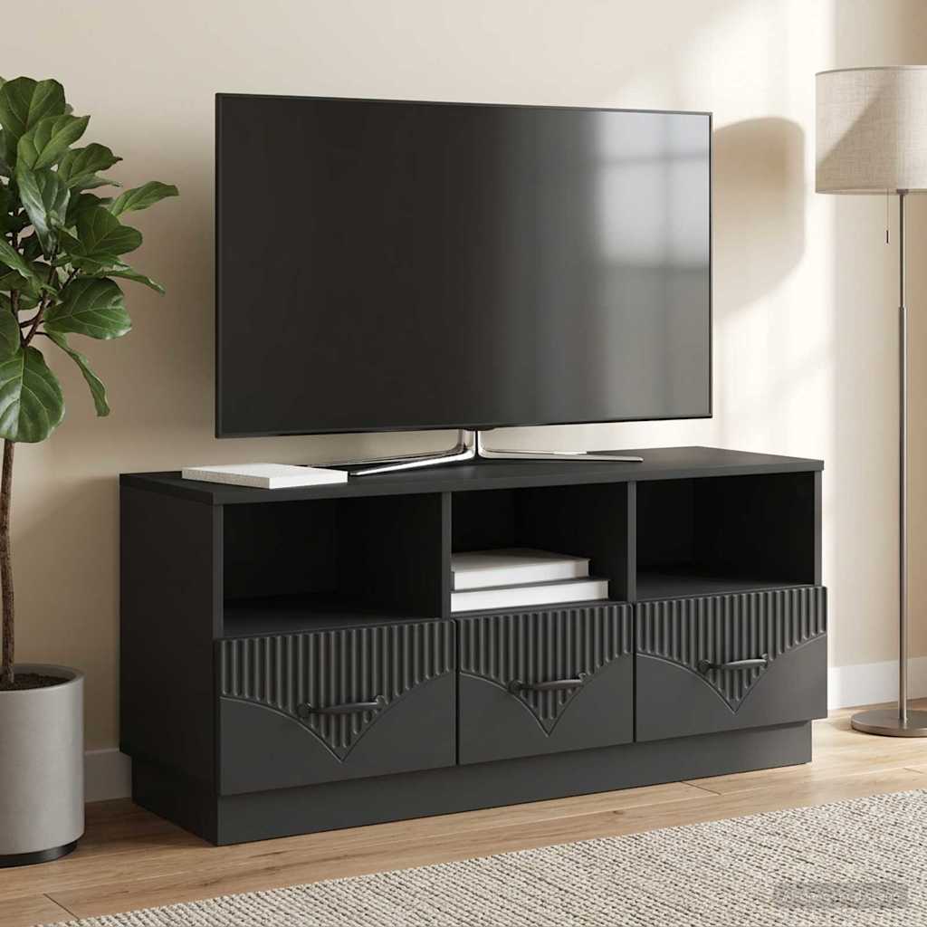 TV-skab med skuffe Sort 102 x 34,5 x 47 cm Konstrueret træ