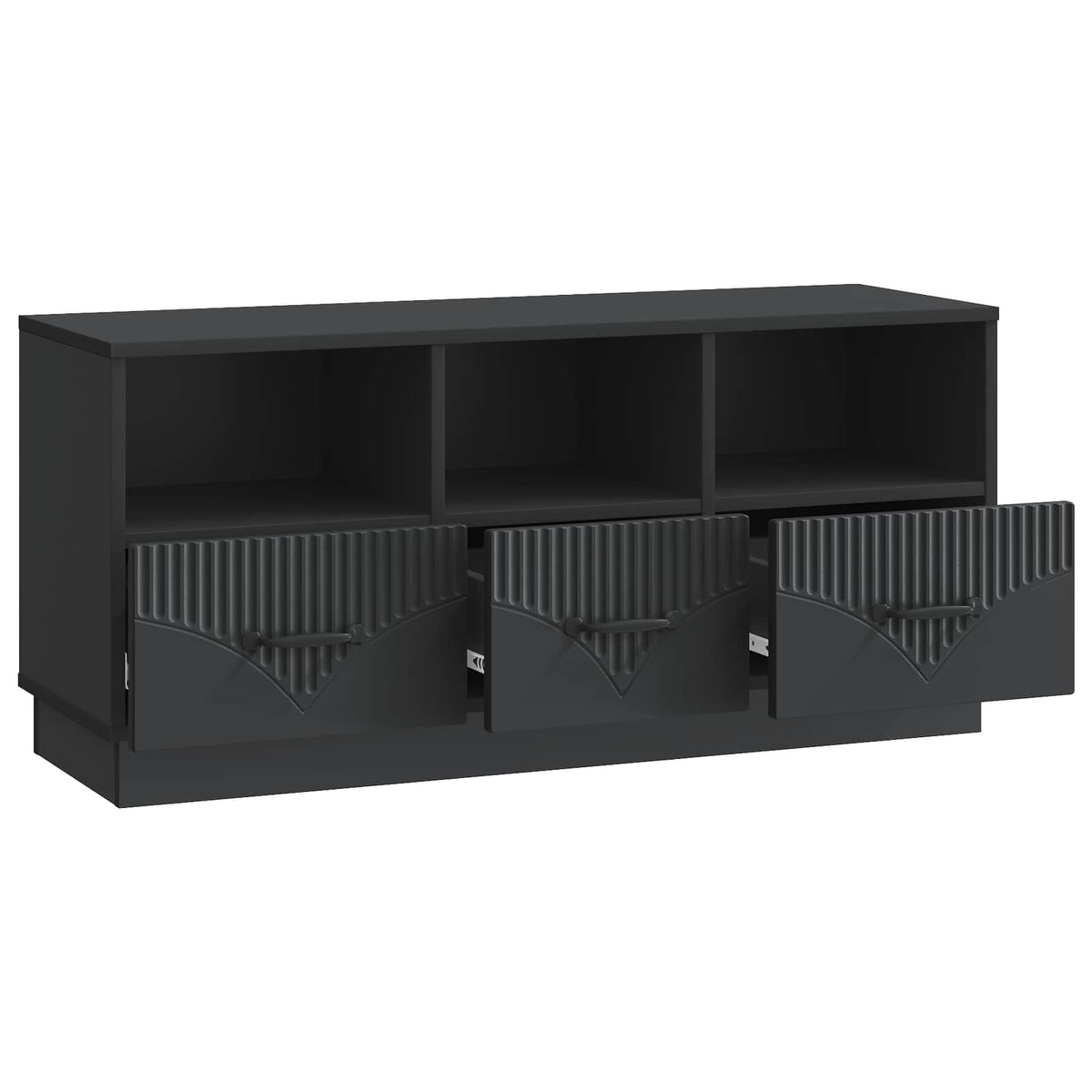 TV-skab med skuffe Sort 102 x 34,5 x 47 cm Konstrueret træ