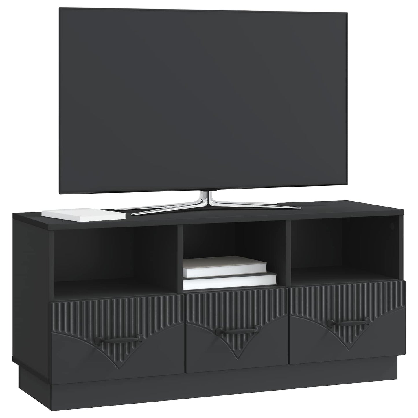 TV-skab med skuffe Sort 102 x 34,5 x 47 cm Konstrueret træ