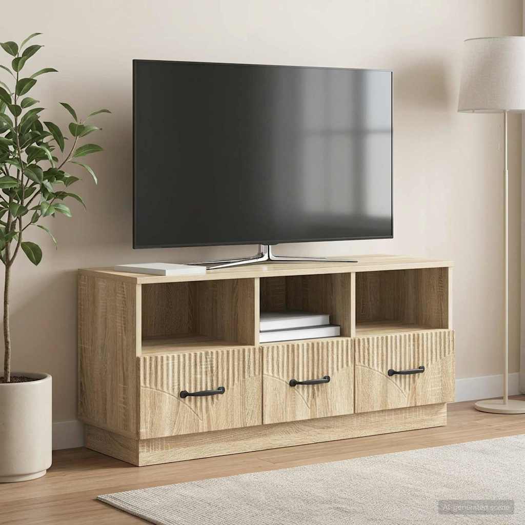 TV-skab med skuffe Sonoma-eg 102 x 34,5 x 47 cm Konstrueret træ