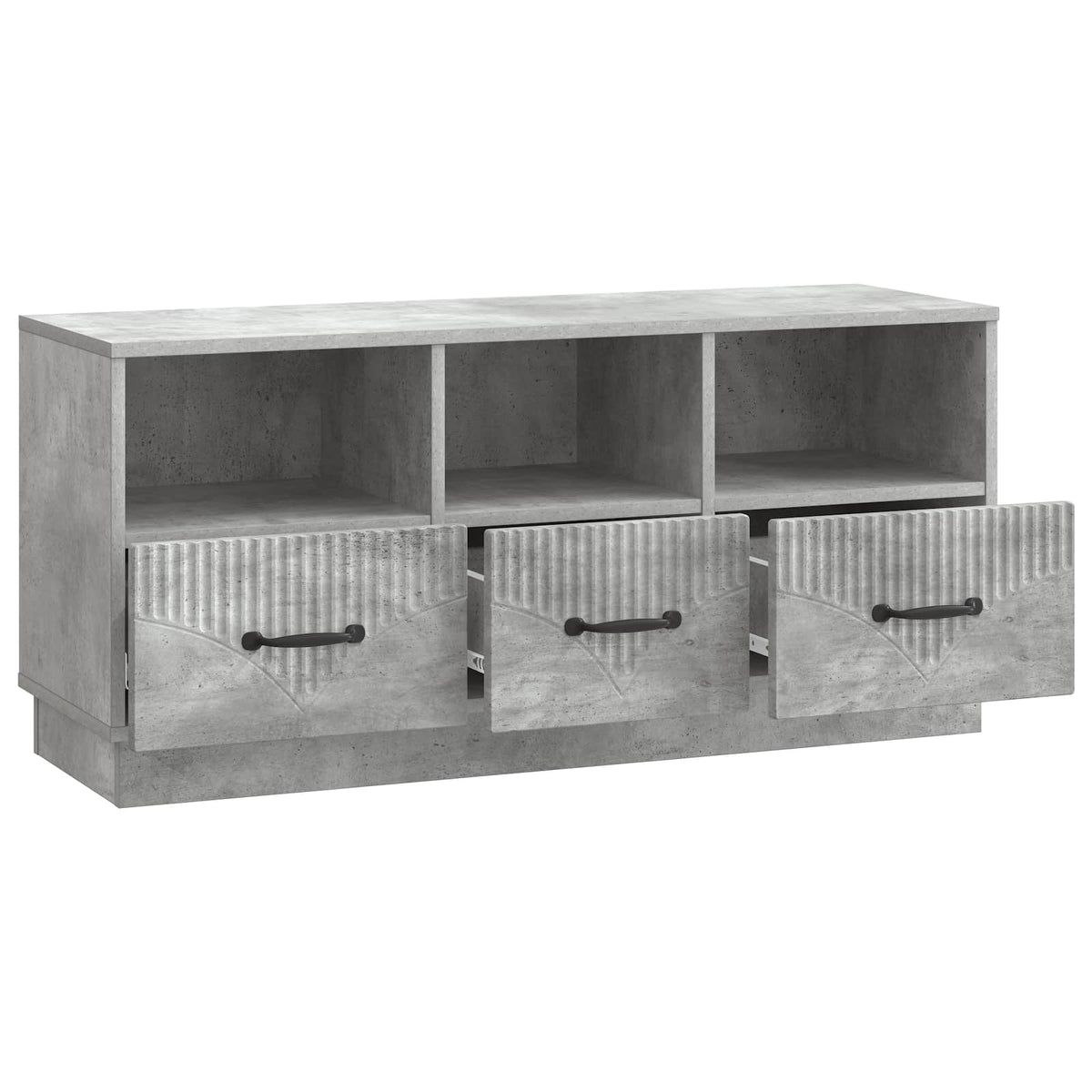 TV-skab med skuffe Betongrå 102 x 34,5 x 47 cm Konstrueret træ