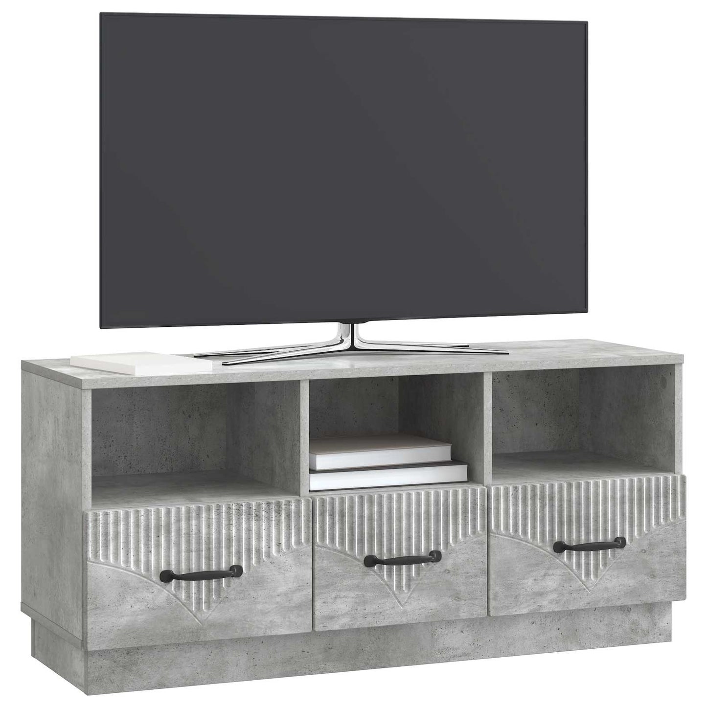 TV-skab med skuffe Betongrå 102 x 34,5 x 47 cm Konstrueret træ